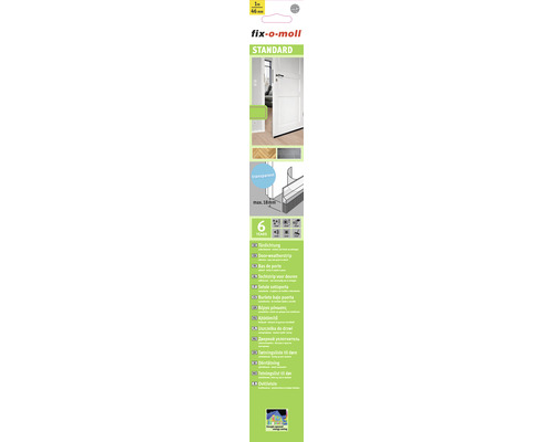 fix-o-moll door seal with brush standard self-adhesive trans. 1m