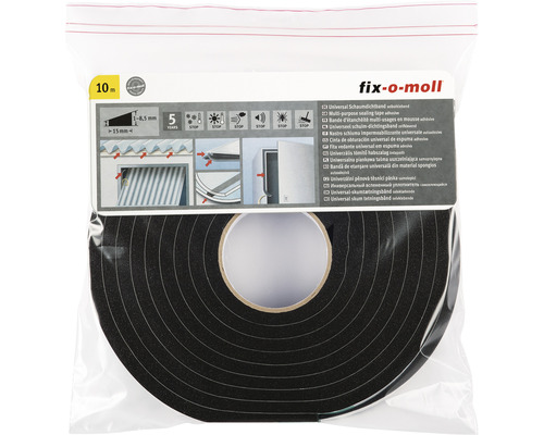 fix-o-moll universal foam sealing tape anthracite 10 m 10 x 15 mm