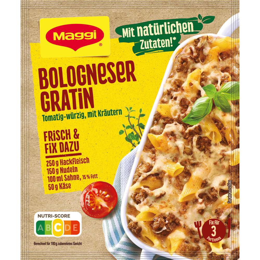 Maggi Fix seasoning mix, Bolognese gratin