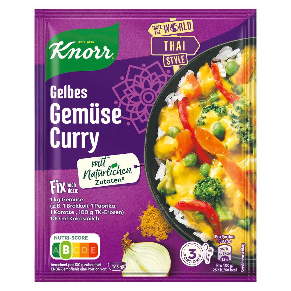 Knorr Fix-Würzmischung, Gelbes Gemüse-Curry