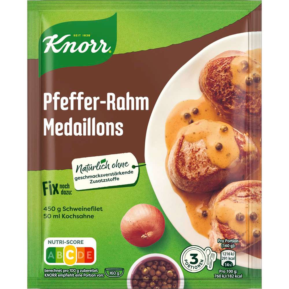 Knorr Fix Würzmischung Pfeffer-Rahm Medaillons