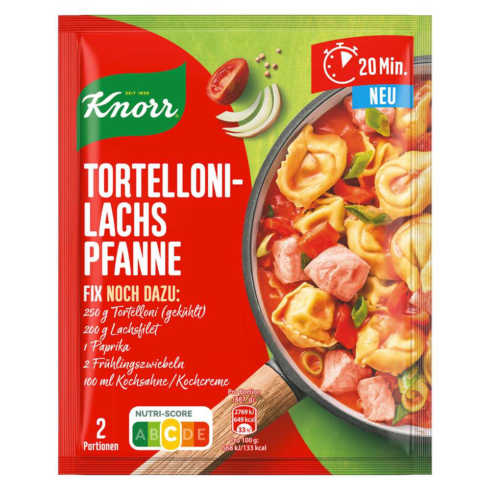 Knorr Fix-Würzmischung, Tortellini Lachs-Gemüse