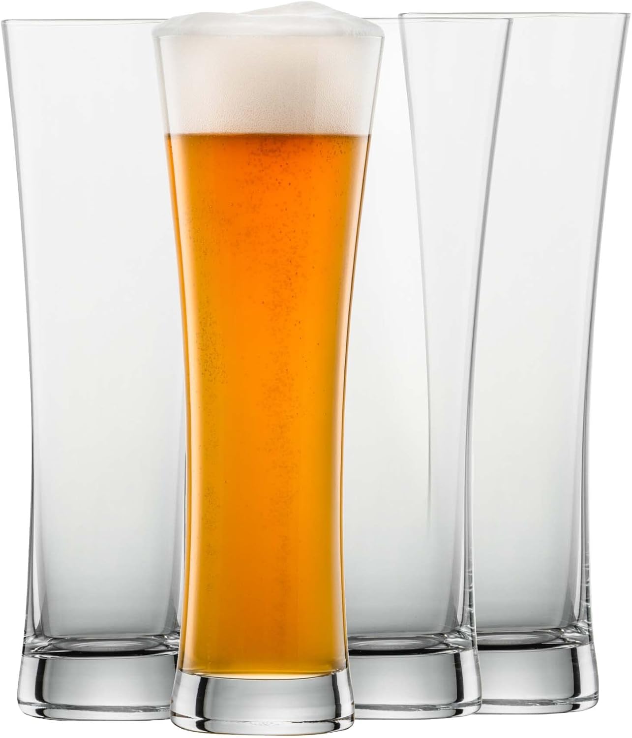 SCHOTT ZWIESEL Basic Wheat Beer Glass 0.5 L (Set of 4), Straight Wheat Glasses for Wheat Beer, Dishwasher Safe Tritan Crystal Glasses, Made in Germany (Item No. 130007)
