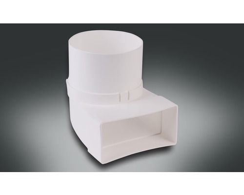 Flat duct deflection piece Rotheigner white 111x54 mm with connector