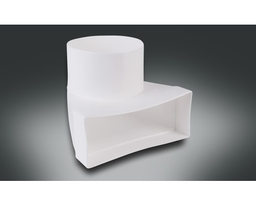 Flat duct deflection piece Rotheigner white 220x90 mm with connector