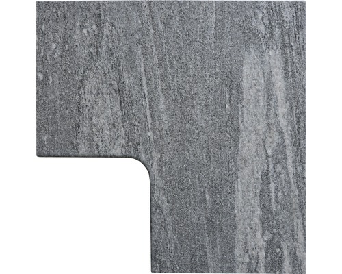 FLAIRSTONE pool border Arctic Gneiss gray corner piece rounded inside 60x35 / 60x35 x 3 cm