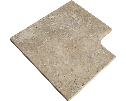 FLAIRSTONE pool border pool edge stone Napoli corner piece 90° brown rounded inside 48x35 / 48x35 x 3 cm