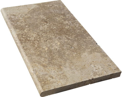 FLAIRSTONE pool border pool edge stone Napoli element straight brown 1 long side rounded 61x35 x 3 cm
