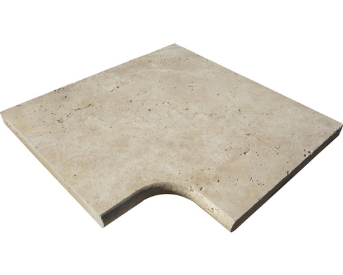 FLAIRSTONE pool border pool edge stone Roma corner piece 90° beige rounded inside 48x35 / 48x35 x 3 cm