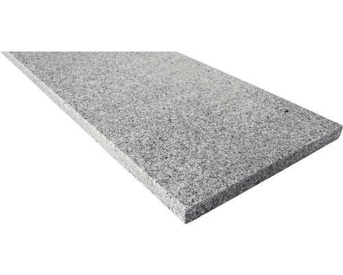 FLAIRSTONE pool surround Iceland white gray straight, 1 long side rounded 115 x 35 x 3 cm