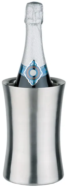 Bottle cooler D: 12.5 / 10 cm, H: 19 cm, stainless steel, matt polished, for 0.5 - 1.5 ltr. bottles