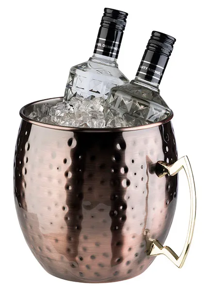 APS MOSCOW MULE bottle cooler, stainless steel, D: 20 cm, H: 21 cm, I: 5 ltr., colour: copper-antique-hammered
