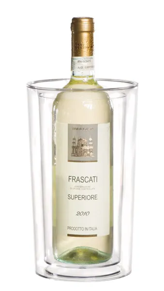 Bottle cooler PURE D: 13.5 / 10.5 cm, H: 23 cm, SAN, crystal clear, double-walled, 6 sets