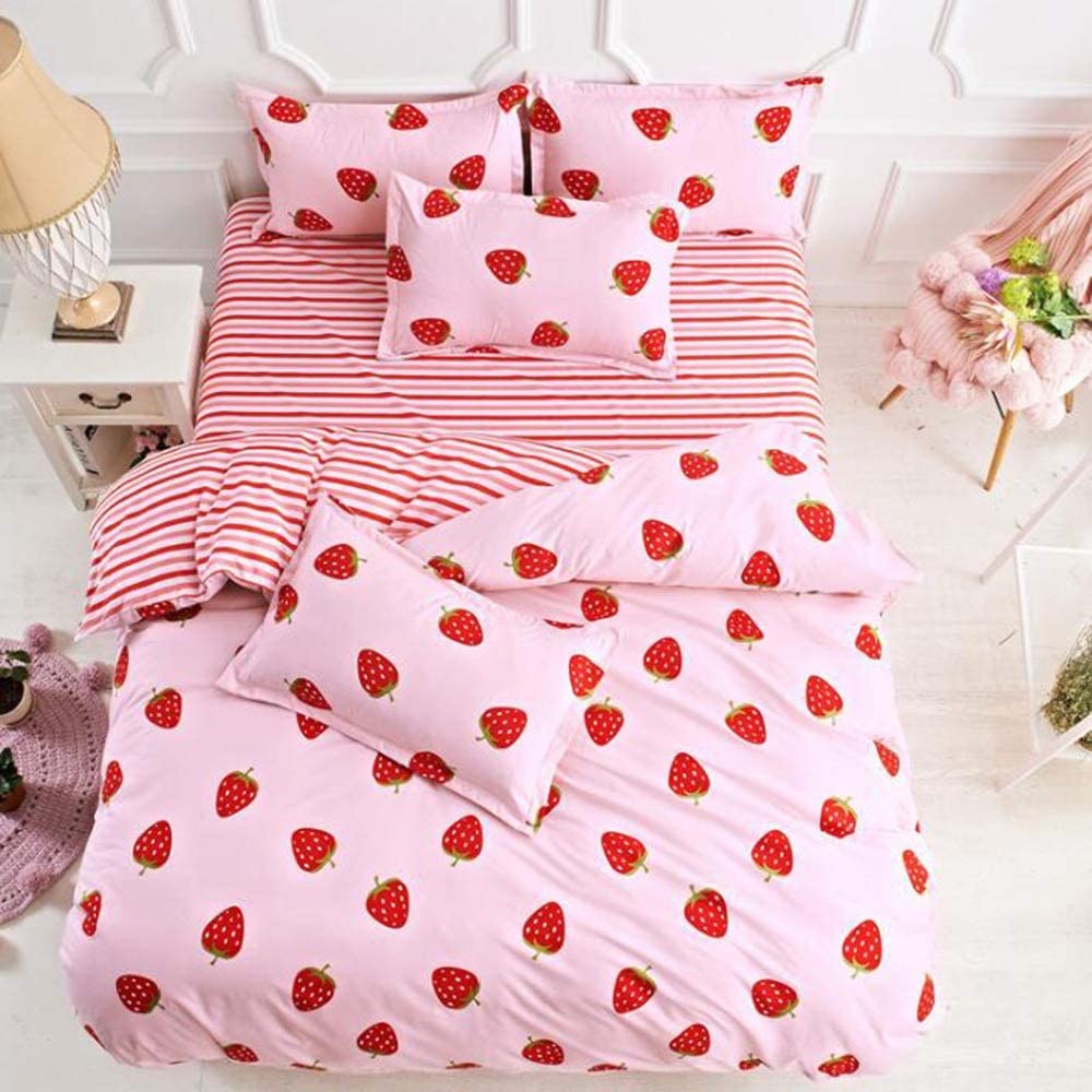 DAGUAN-YAOYAO Flat Sheet Set Simple Print Fashion Three/Four Suit Bedding, S1