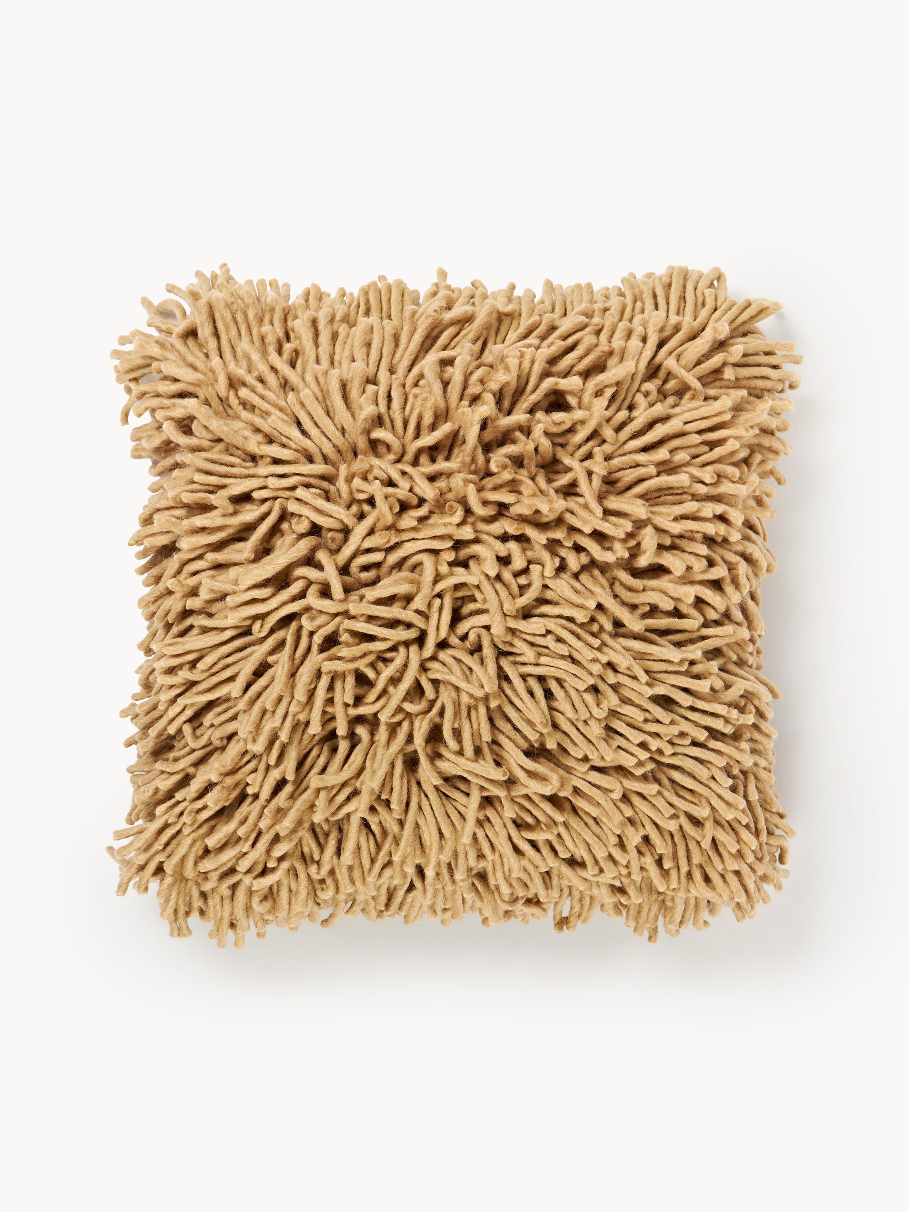 HKliving Rugged fluffy cushion, handmade