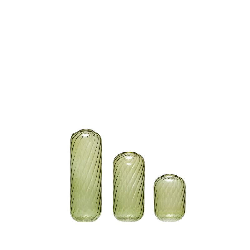Hübsch Fleur Vase 3-pack, Green