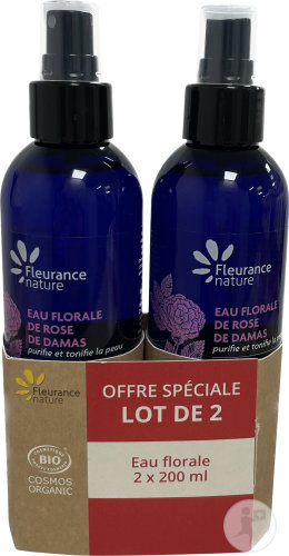 Fleurance Nature Damask Rose Floral Water Spray 2x200ml