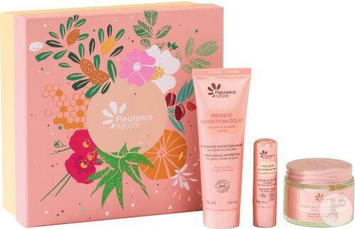 Fleurance Nature Douceur Et Nutrition Gift Set Mask 50ml + Cream 50ml + Lipstick 1 Piece Organic