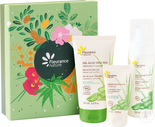 Fleurance Nature Gift Set Aloe Vera Gel 150ml + Cleansing Foam 150ml + Moisturizing Cream 50ml