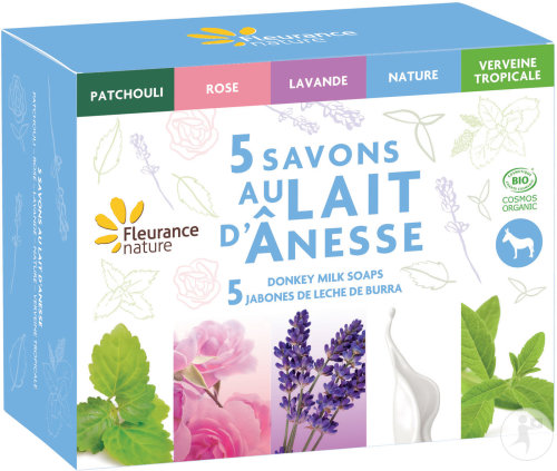 Fleurance Nature Gift Set With 5 Donkey Milk Soaps Organic 5 Pieces