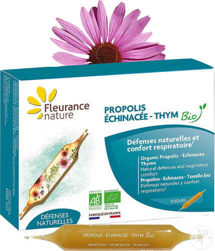 Fleurance Nature Propolis Echinacea Thyme Organic 10 Ampoules