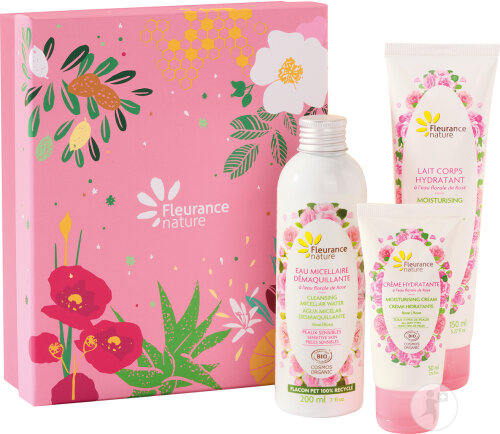 Fleurance Nature Rose Care Gift Set Micellar Water 200ml + Cream 50ml + Body Milk 150ml