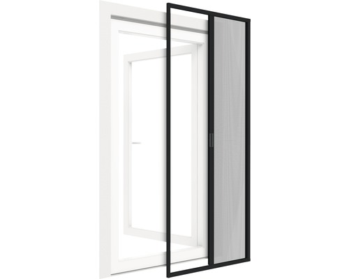 Fly screen aluminum door roller blind home protect autoSTOP anthracite 150x220 cm