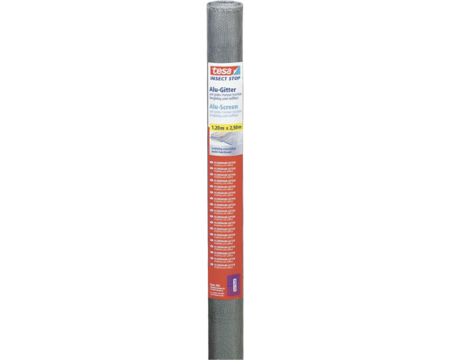 Fly screen aluminum replacement roll for doors tesa Insect Stop without drilling gray 120x250 cm