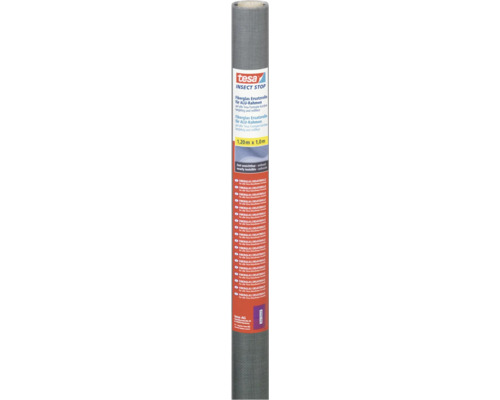 Fly screen fiberglass replacement roll for windows tesa Insect Stop without drilling anthracite 120x100 cm