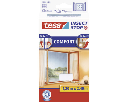 Fly screen for floor-to-ceiling windows tesa Insect Stop Comfort without drilling white 120x240 cm