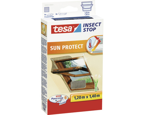Fly screen for roof windows Sun Protect tesa Insect Stop Comfort no drilling anthracite 120x140 cm
