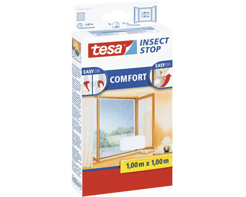Fly screen for windows tesa Insect Stop Comfort without drilling white 100x100 cm