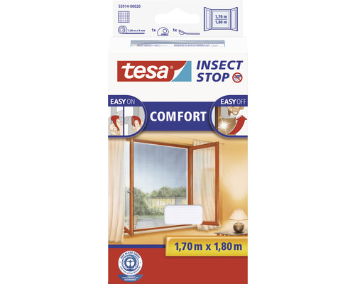 Fly screen for windows tesa Insect Stop Comfort without drilling white 170x180 cm