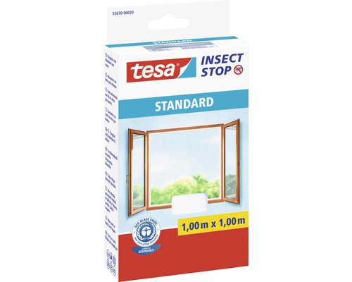 Fly screen for windows tesa Insect Stop Standard without drilling white 100x100 cm