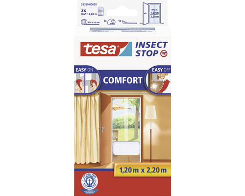 Fly screen for doors tesa Insect Stop Comfort without drilling white 65x220 cm pack of 2