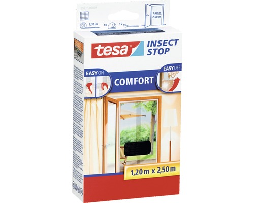 Fly screen slatted door tesa Insect Stop Comfort without drilling anthracite 2x 65x250 cm