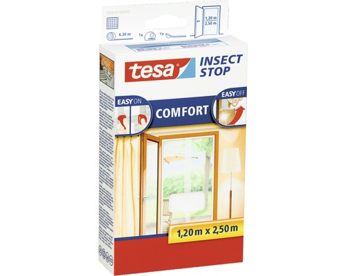 Fly screen slatted door tesa Insect Stop Comfort without drilling white 2x 65x250 cm