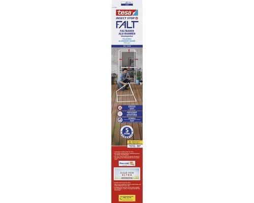 Fly screen door tesa Insect Stop FALT folding frame white 100x220 cm