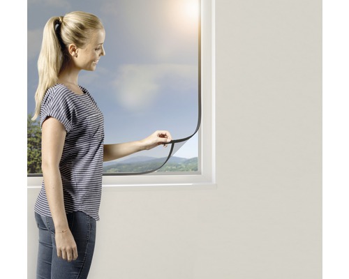 Windhager Open-Up fly screen without drilling, anthracite, 130x150 cm