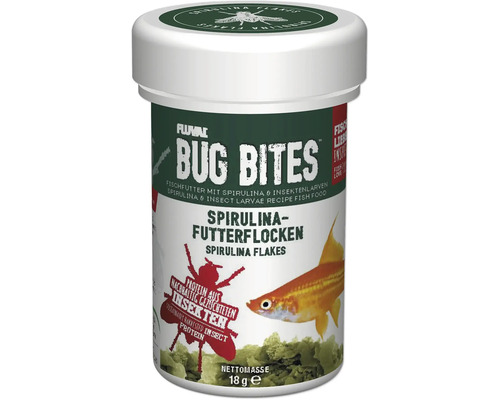 Fluval Bug Bites Spirulina Flakes 100 ml Aquarium Flake Food - Spirulina Algae Food Flakes with High Insect Content