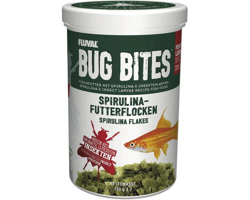 Fluval Bug Bites Spirulina Flakes 1000 ml Aquarium Flakes with High Insect Content