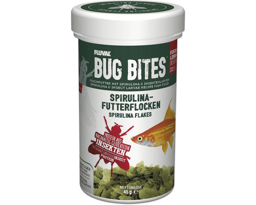 Fluval Bug Bites Spirulina Flakes Aquarium Flakes 250 ml Spirulina food flakes with a high insect content