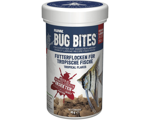 Fluval Bug Bites Tropical Flakes 250 ml Aquarium Flakes for Tropical Fish with a High Insect Content