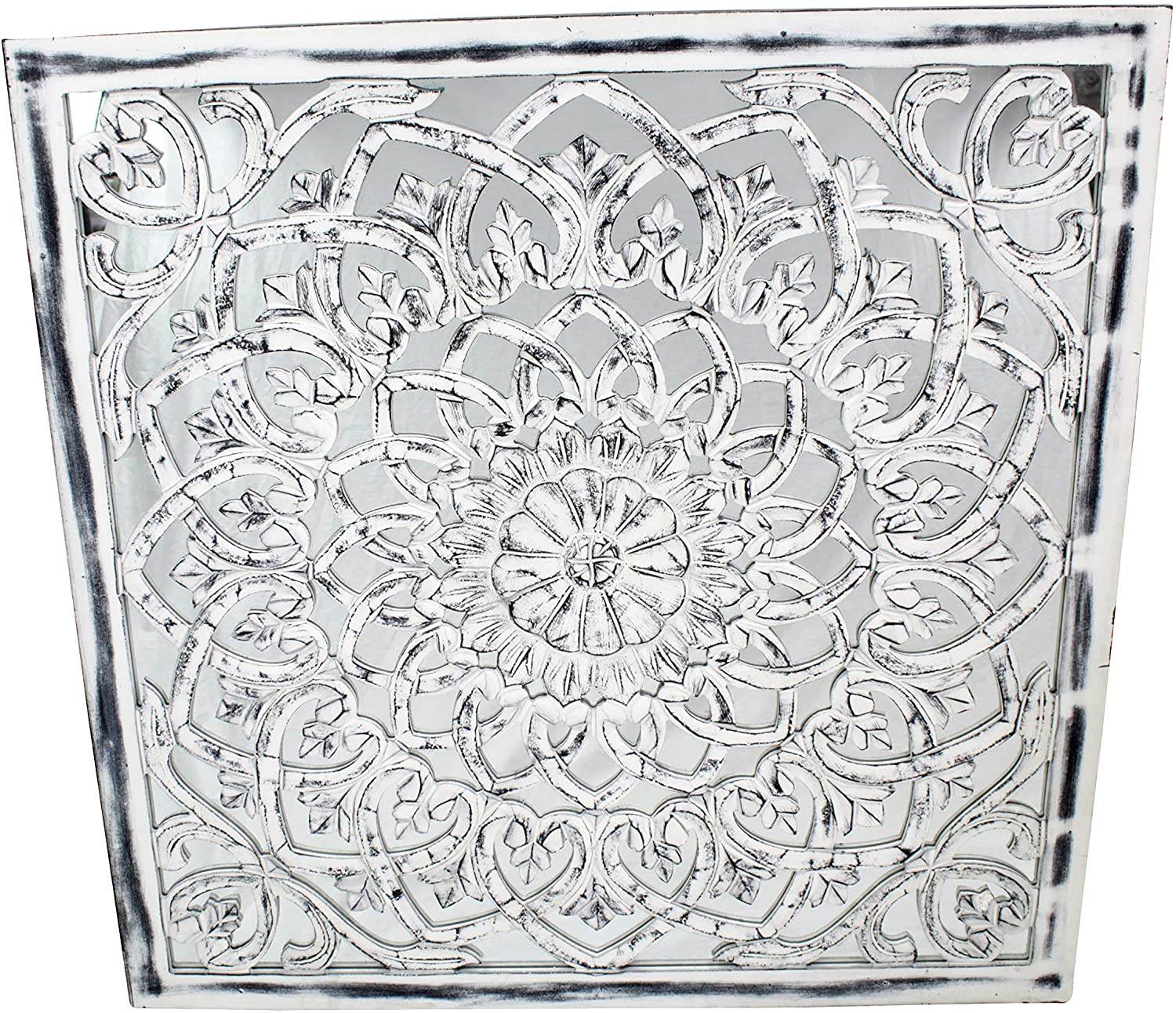 DARO DEKO Daro Decoration Wood Wall Picture Ornaments With Mirror Light White-Black-G