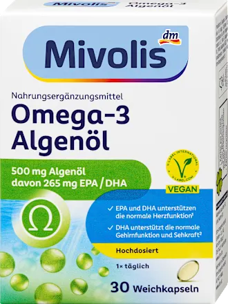 Mivolis Omega-3 algae oil capsules, 30 capsules, 21.6 g