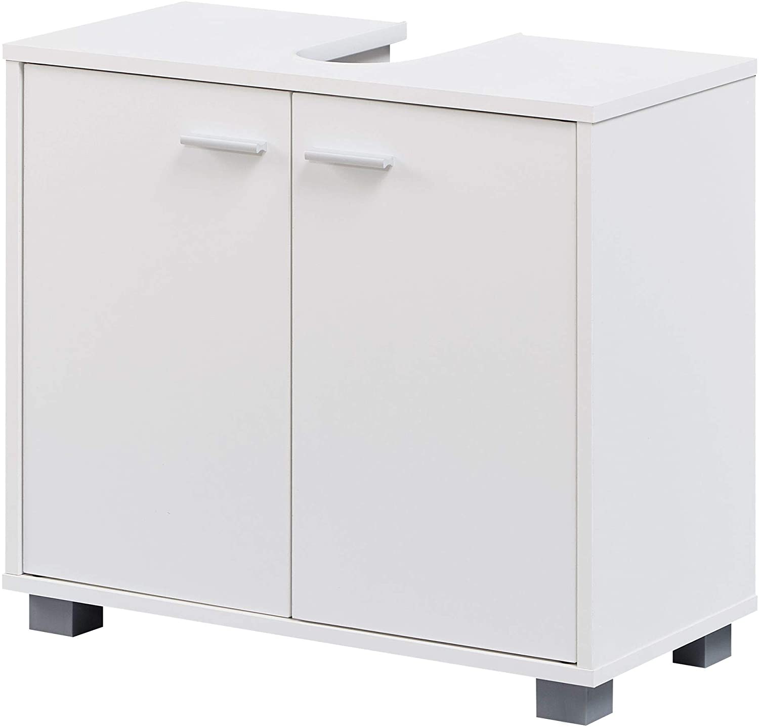 FineBuy MÃbel zum WohlfÃ¼hlen FineBuy Design FB37117 Bathroom Cabinet with 2 Doors White Small Bathroom Cabinet 60 cm Wide Bathroom Cabinet Sink Standing Bathroom Storage Vanity Unit