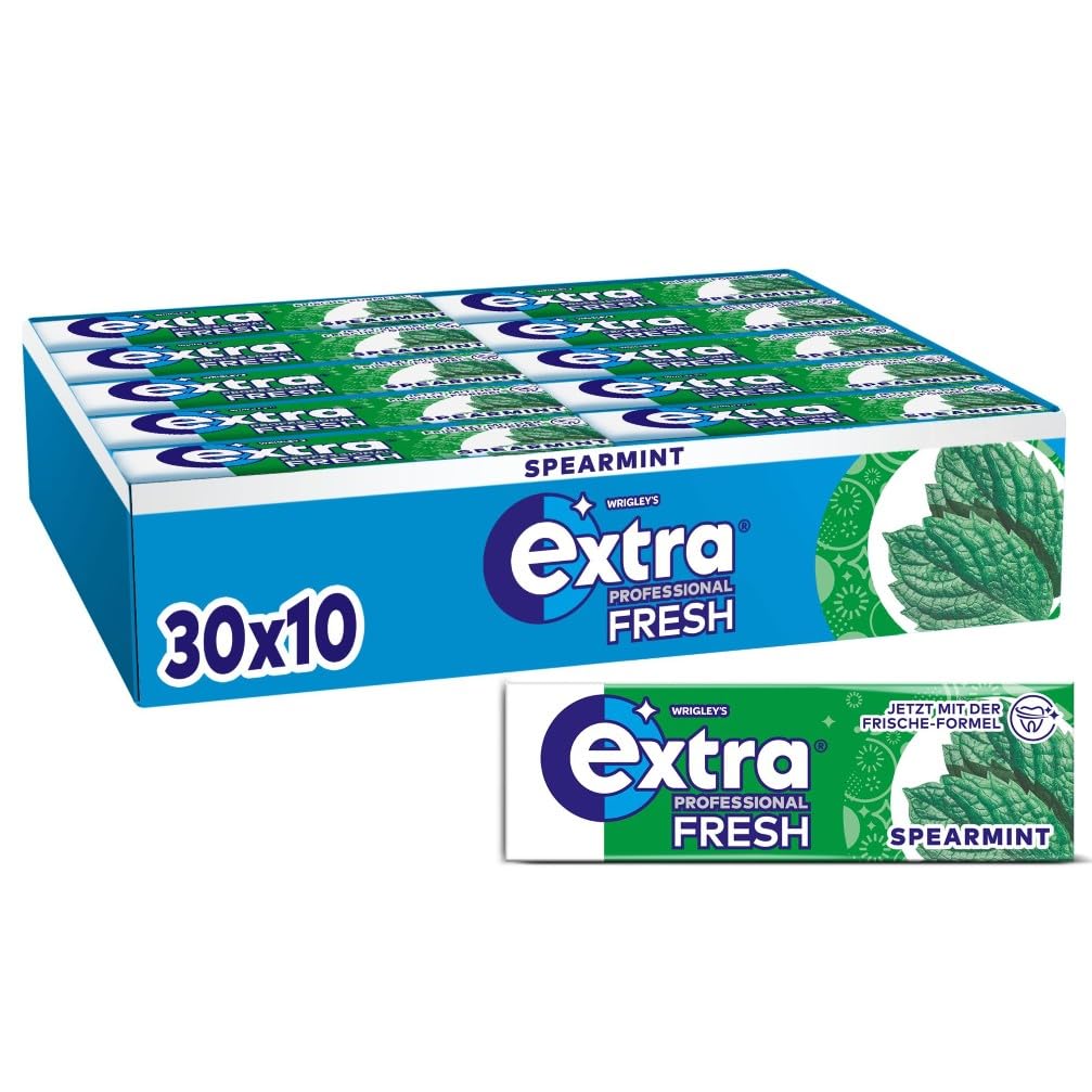 EXTRA Store Extra Professional Fresh Spearmint, Sugar-Free Chewing Gum, Multipack with 30 x 10 Dragees, For Fresh Breath