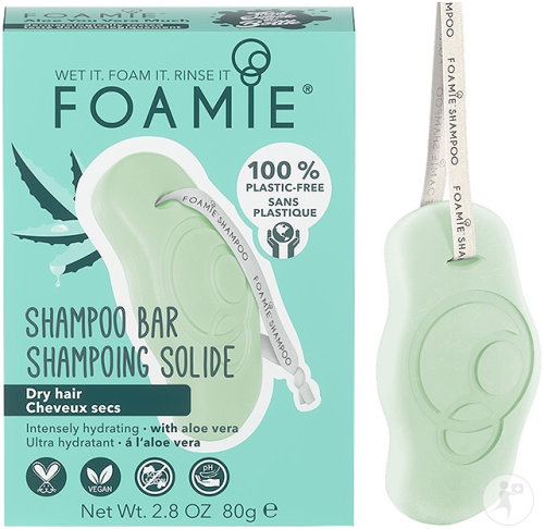 Foamie Aloe You Vera Much Aloe Vera Solid Vegan Shampoo Dry Hair 80g