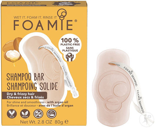 Foamie Kiss Me Argan Solid Vegan Shampoo With Argan Oil Dry And Curly Hair 80g