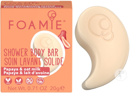 Foamie Oat To Be Smooth Solid Vegan Washing Care Papaya And Oatmeal Milk Travel Format 20g